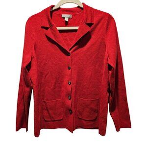 Charter Club Woman Size L Wool Blend Classic Lt Weight Cardigan Pockets Preppy